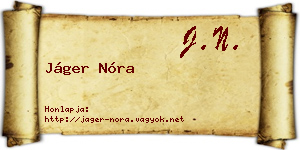 Jáger Nóra névjegykártya